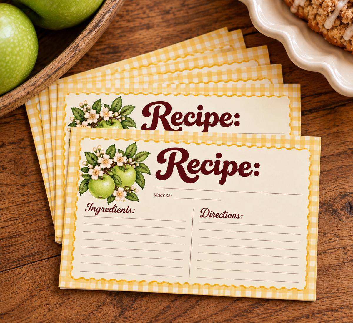 Apple Recipe Cards – Set of 6