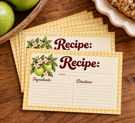 Apple Recipe Cards – Set of 6