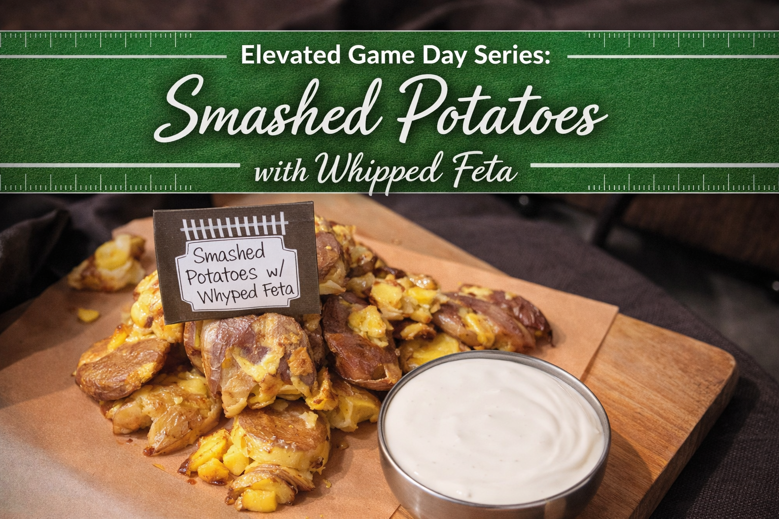 Crispy Smashed Potatoes with Whipped Feta & Lemon