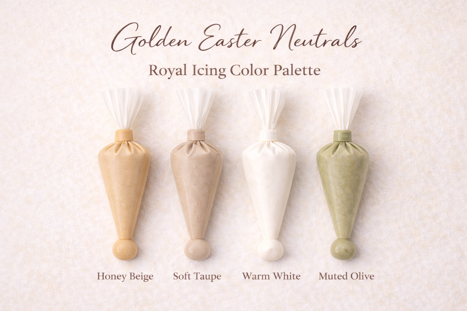 Golden Easter Neutrals Royal Icing Color Palette