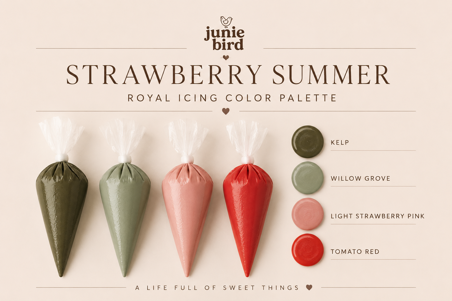 Strawberry Summer Royal Icing Color Palette