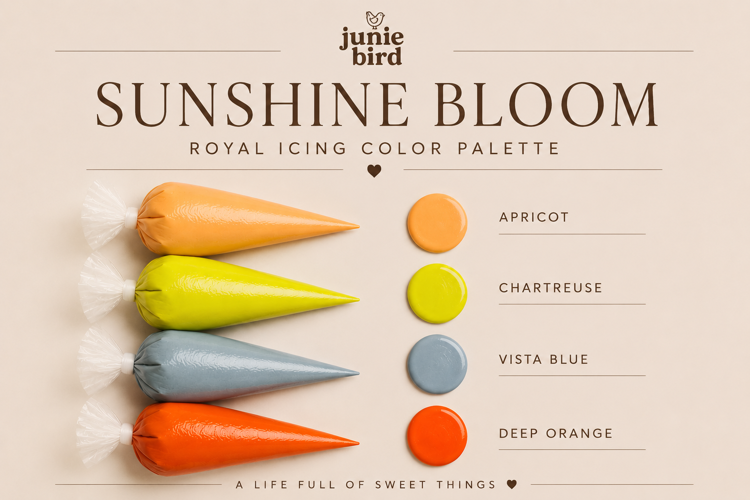 Sunshine Bloom Royal Icing Color Palette